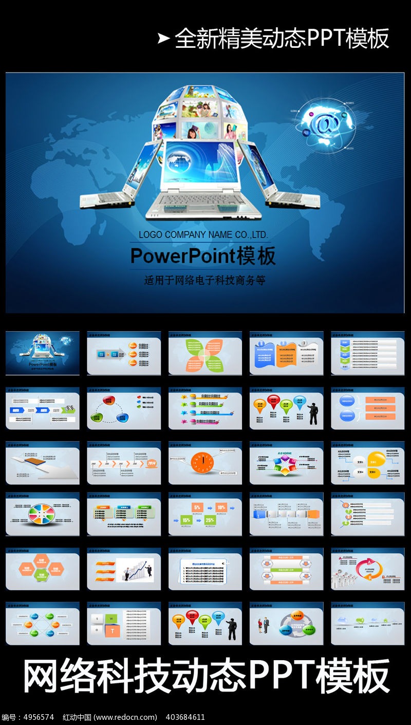 互联网IT电子商务网络科技信息动态PPT演示文稿